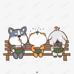 卡通动物吃瓜图片大全,趣味横生的夏日时光