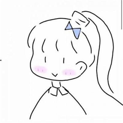 吃瓜简笔头像女孩,简笔画中的青春风采